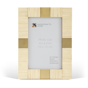 Bone Inlay Brass Accent Picture Frame