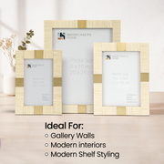 Bone Inlay Brass Accent Picture Frame
