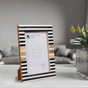 Striped Resin Inlay Wood Picture Frame