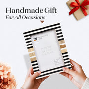 Striped Resin Inlay Wood Picture Frame