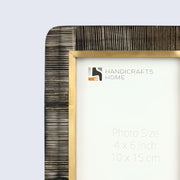 Horn Inlay Brass Picture Frame