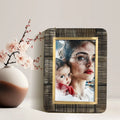 Horn Inlay Brass Picture Frame