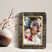 Horn Inlay Brass Picture Frame