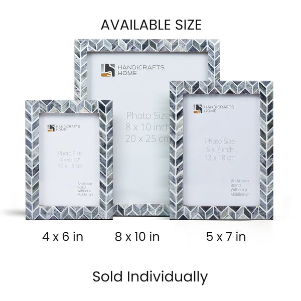 Chevron Bone Inlay Picture Frame