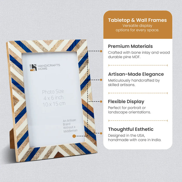 Chevron Inlay Wood Picture Frame