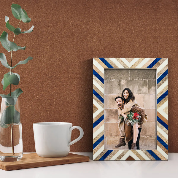 Chevron Inlay Wood Picture Frame