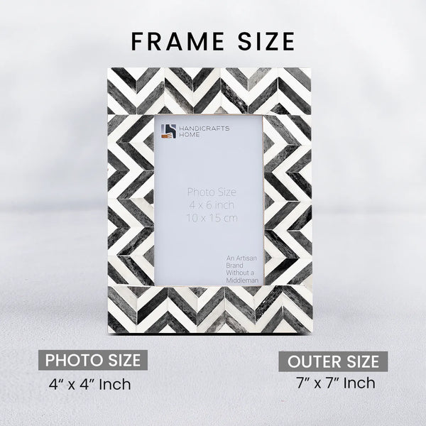 Zigzag Bone Inlay Picture Frame