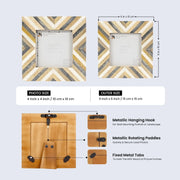 Chevron Wood Resin Inlay Picture Frame