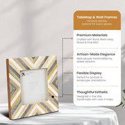 Chevron Wood Resin Inlay Picture Frame