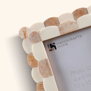Scalloped Bone Inlay Picture Frame