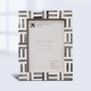 Grey Bone Inlay Grid Picture Frame