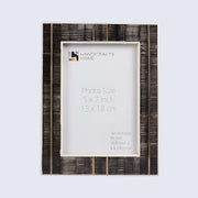 Brown Horn & Brass Inlay Picture Frame