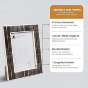 Brown Horn & Brass Inlay Picture Frame