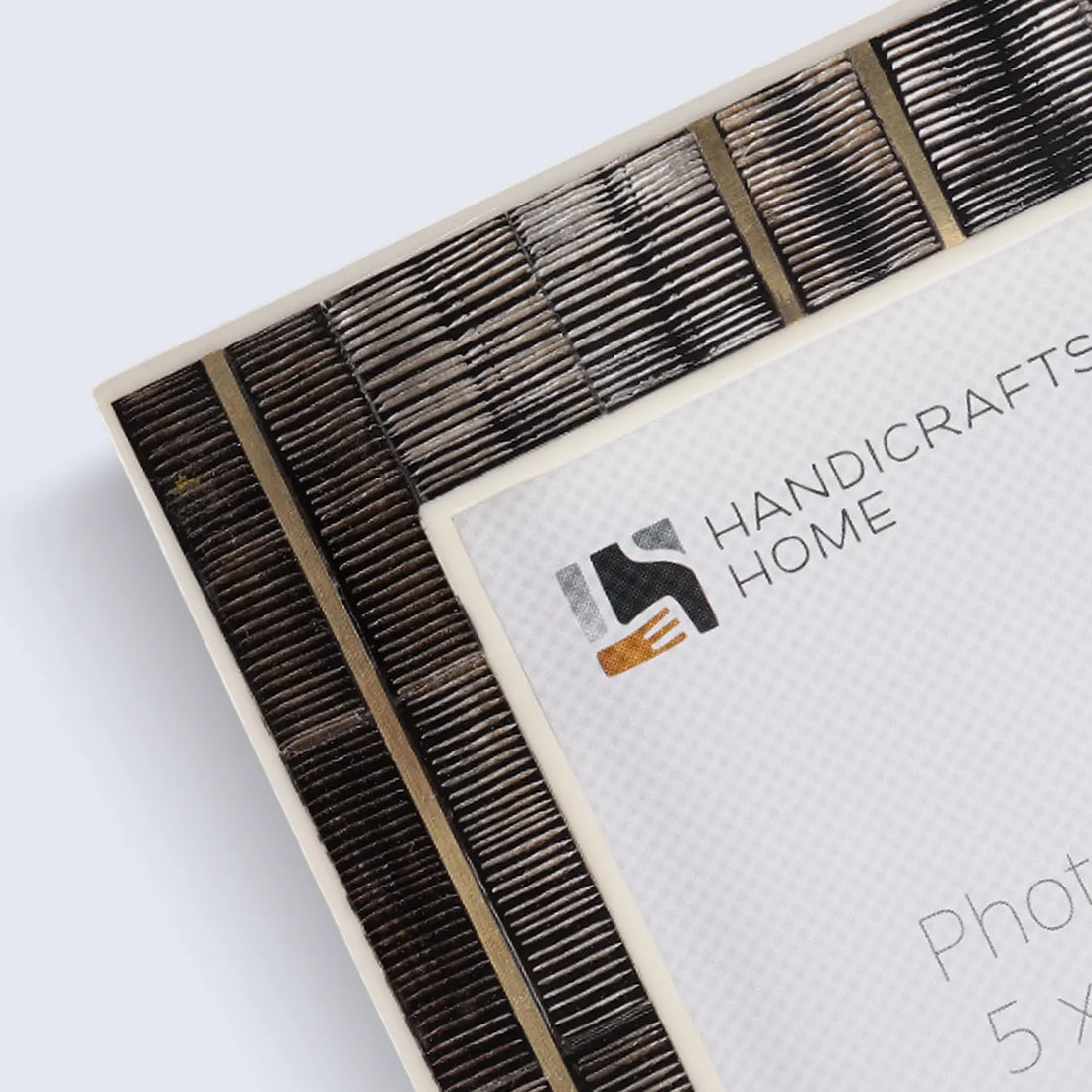 Brown Horn & Brass Inlay Picture Frame