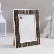 Brown Horn & Brass Inlay Picture Frame