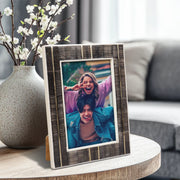 Brown Horn & Brass Inlay Picture Frame