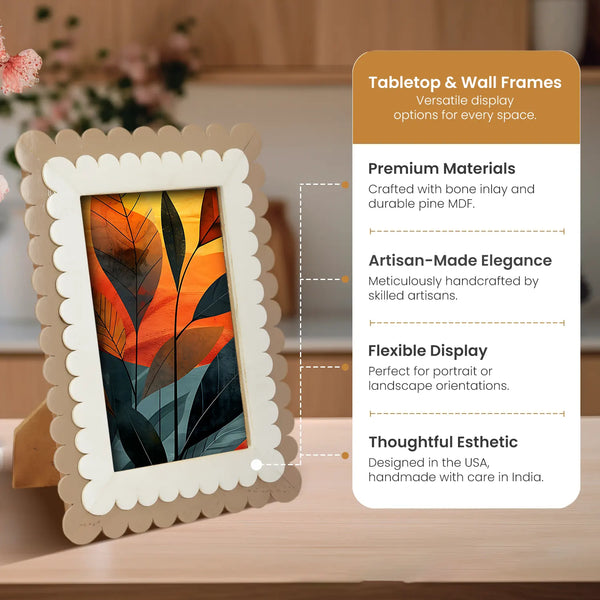 Scallop Bone Inlay Picture Frame