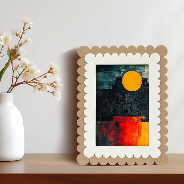 Scallop Bone Inlay Picture Frame