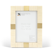 Bone Inlay Brass Accent Picture Frame