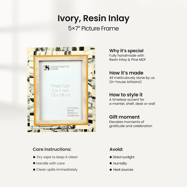 Abstract Ink Resin Inlay Picture Frame
