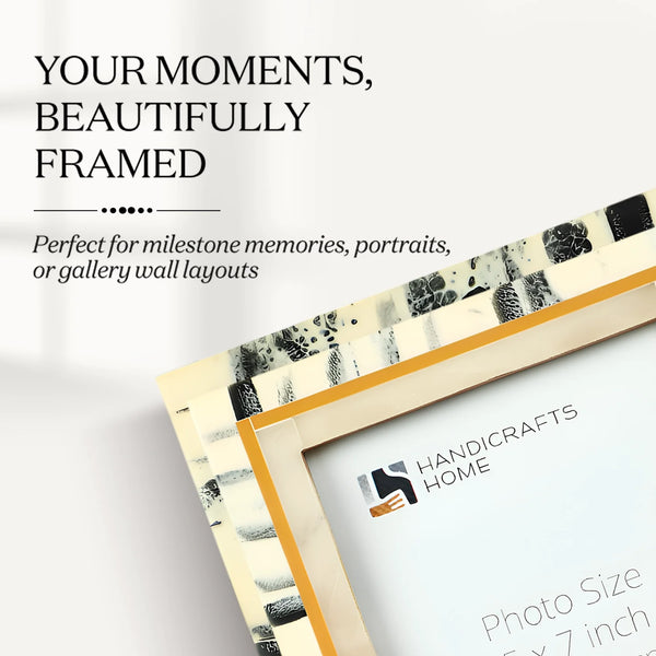 Abstract Ink Resin Inlay Picture Frame