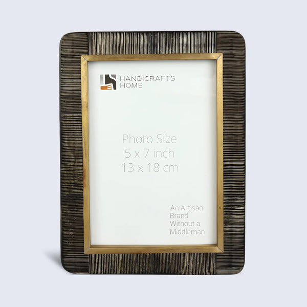 Horn Inlay Brass Picture Frame