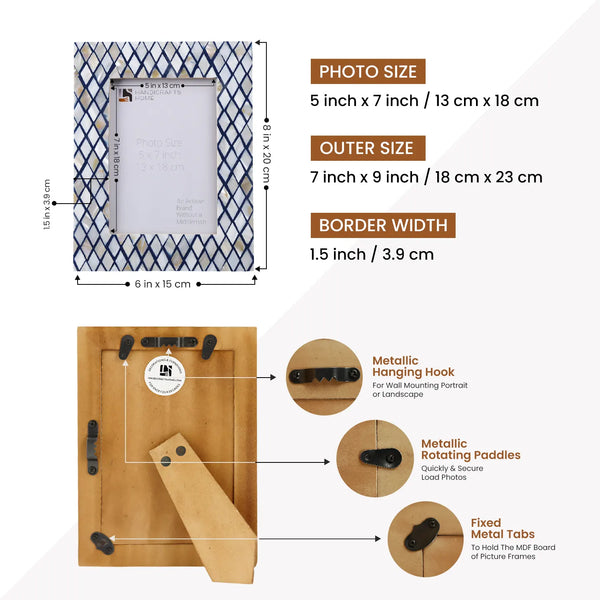 Diamond Inlay Mother-of-Pearl Picture Frame