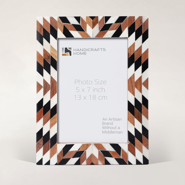 Geometric Resin Inlay Picture Frame