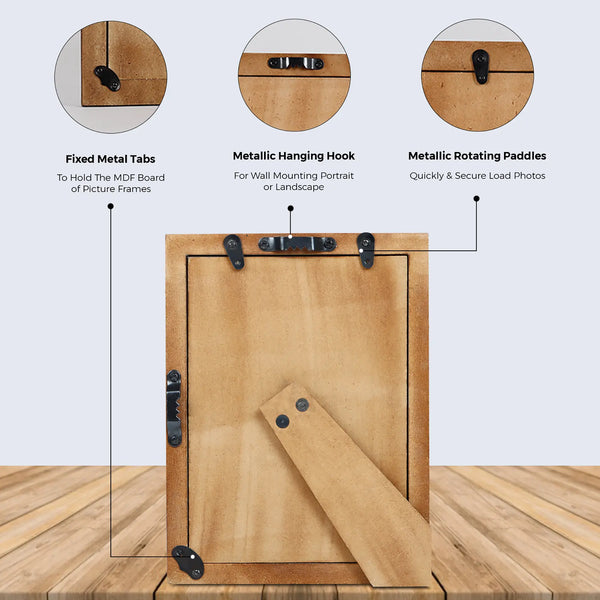 Hive-Pattern Wood Picture Frame