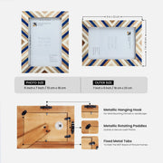 Chevron Inlay Wood Picture Frame
