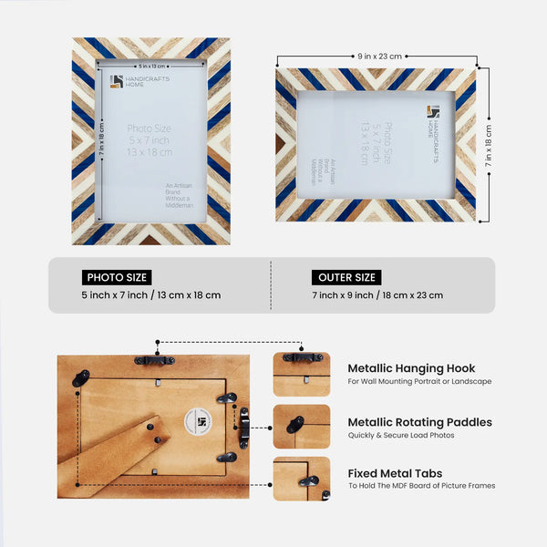 Chevron Inlay Wood Picture Frame