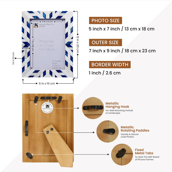 Chevron Bone Inlay Picture Frame