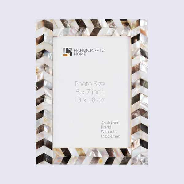 Mother of Pearl Chevron Picture Frame