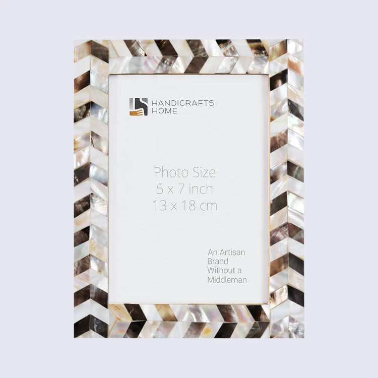 Mother of Pearl Chevron Picture Frame