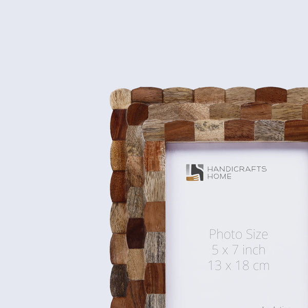 Hive-Pattern Wood Picture Frame