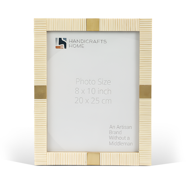 Bone Inlay Brass Accent Picture Frame