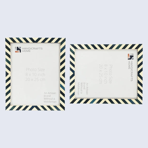 Chevron Resin Inlay Picture Frame Set