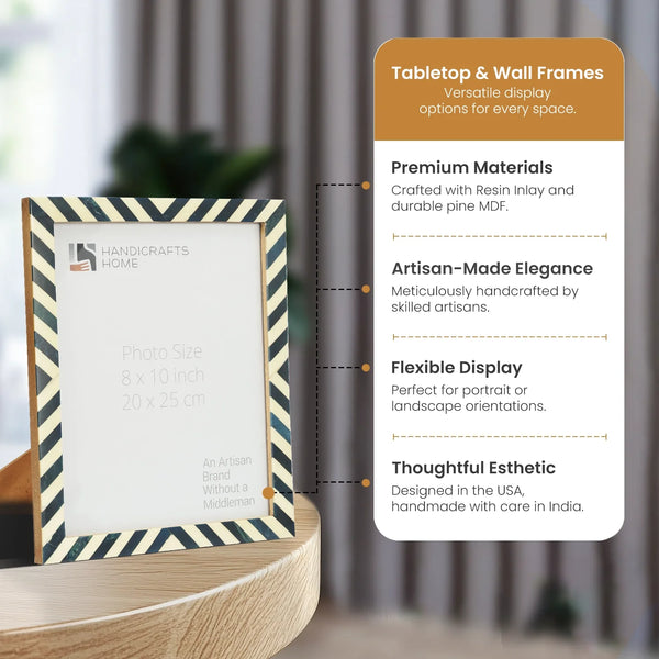 Chevron Resin Inlay Picture Frame Set