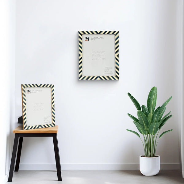 Chevron Resin Inlay Picture Frame Set
