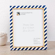 Striped Resin Brass Inlay Picture Frame