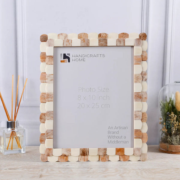 Scalloped Bone Inlay Picture Frame