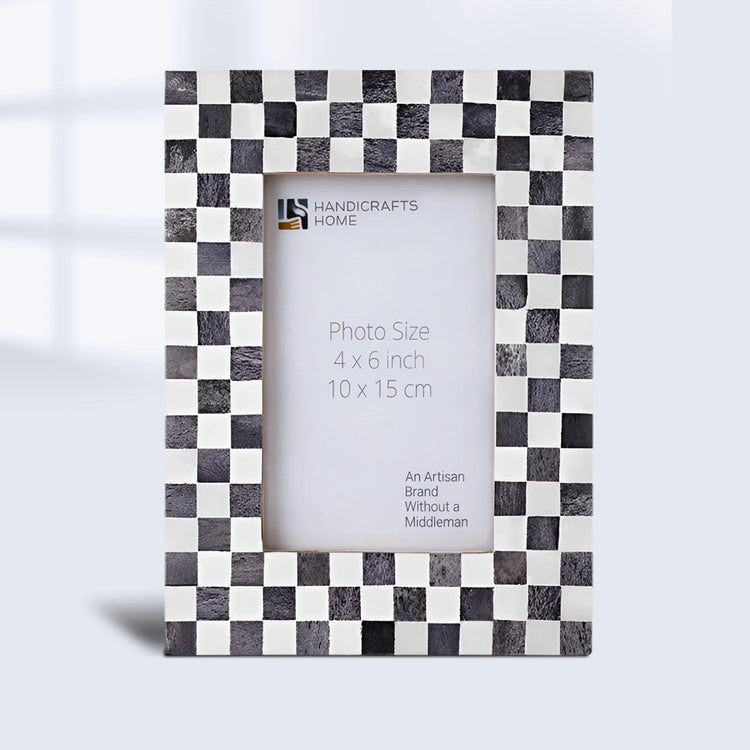 Checkered Bone Inlay Picture Frame