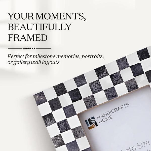 Checkered Bone Inlay Picture Frame