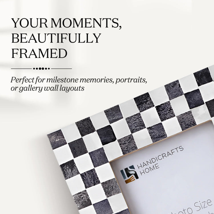 Checkered Bone Inlay Picture Frame