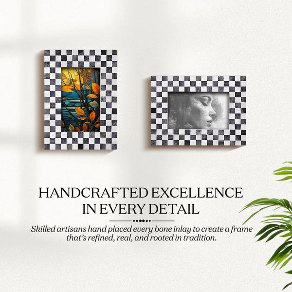 Checkered Bone Inlay Picture Frame
