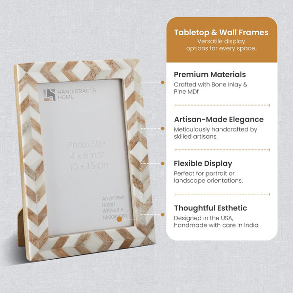 Chevron Bone Inlay Picture Frame
