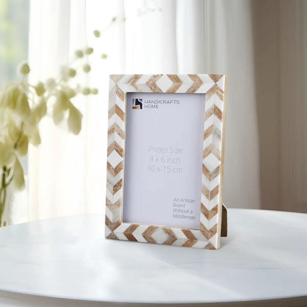 Chevron Bone Inlay Picture Frame