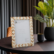 Chevron Bone Inlay Picture Frame