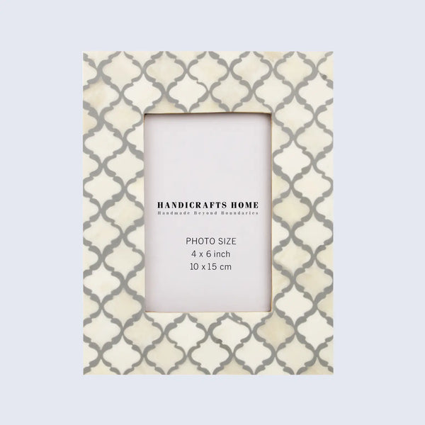 Moroccan Quatrefoil Bone Inlay Picture Frame