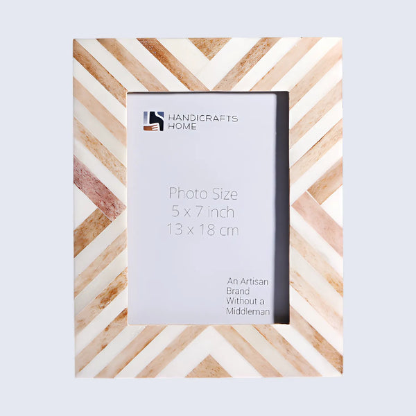 Chevron Bone Inlay Picture Frame